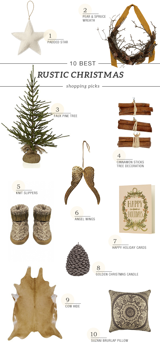 Rustic holiday decor, country style christmas shopping collection