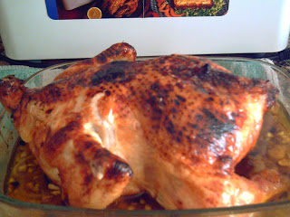 Pollo asado con salsa de miel y almendras