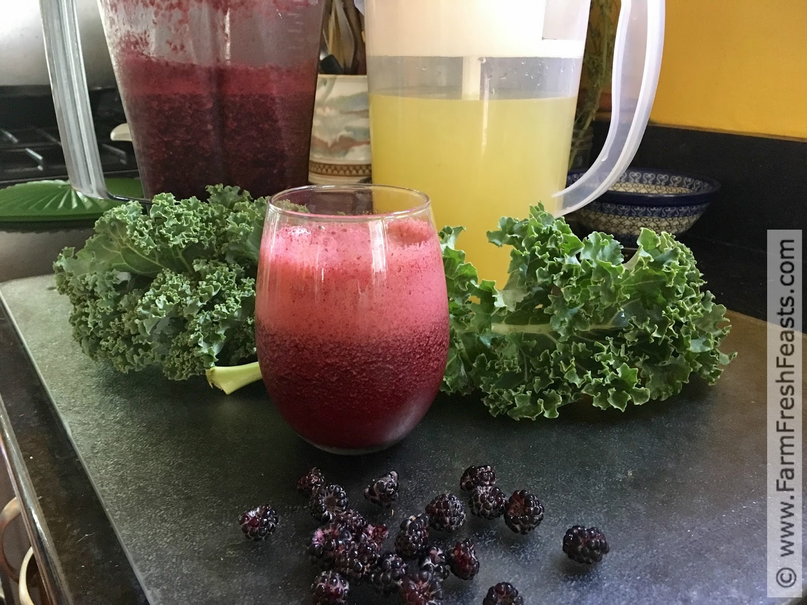 Farm Fresh Feasts Raspberry Kale Lemonade Slushie