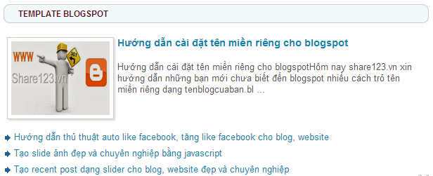 Tạo bài viết mới theo nhãn có ảnh và danh sách bài mới cho blogspot
