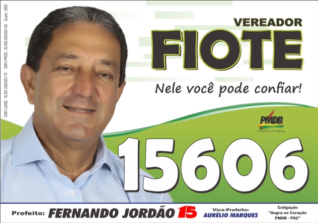 VEREADOR FIOTE - 15606 - NELE VOCÊ PODE CONFIAR!!!