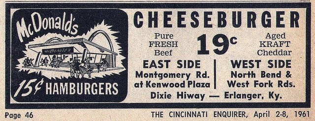 McDonalds old photos original menu advertisements