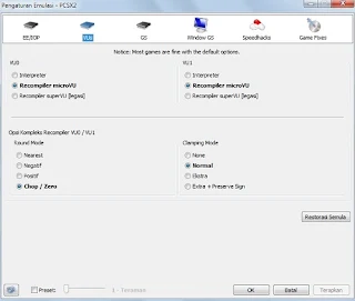 Cara Setting PCSX2 untuk Bermain HM AWL SE