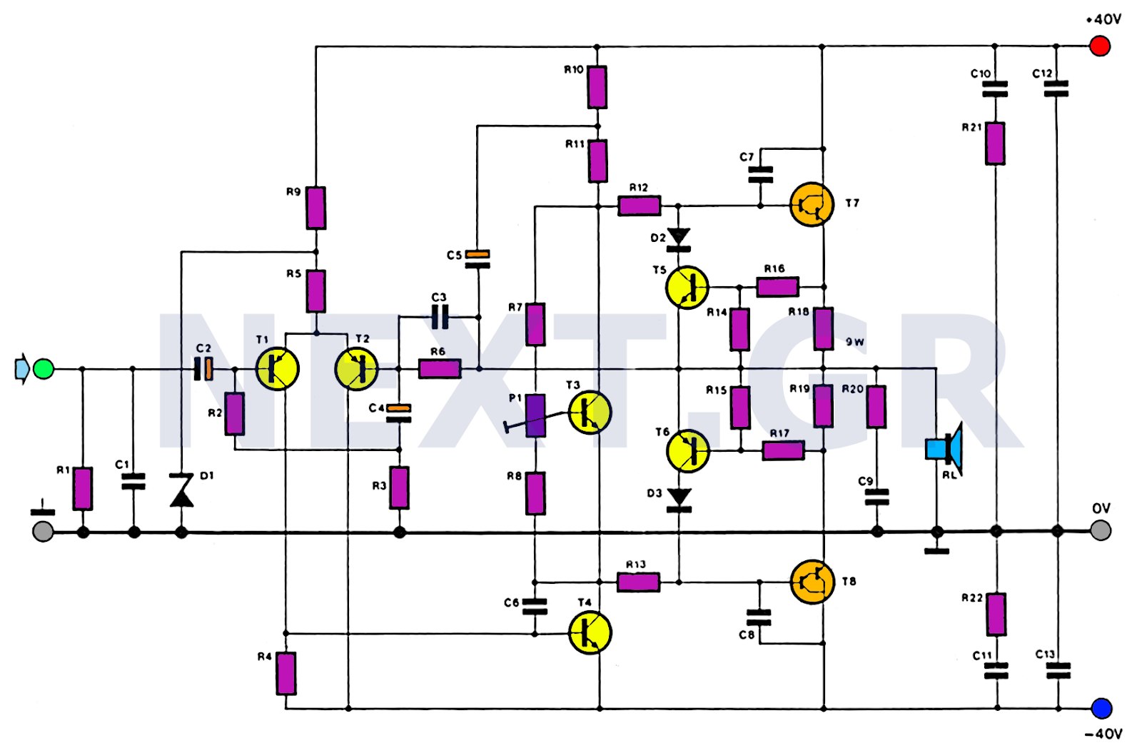 Electronic Schematic Diagram Watt Audio Amplifier | My XXX Hot Girl