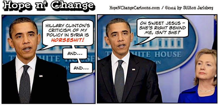 obama, obama jokes, hillary clinton, horseshit, syria, hope n' change, hope and change, stilton jarlsberg, conservative, political, cartoon