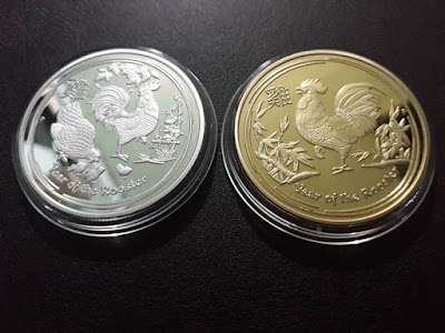 Tiền xu Úc và Đài Loan mạ vàng bạc hình con gà các loại sỉ và lẻ 2