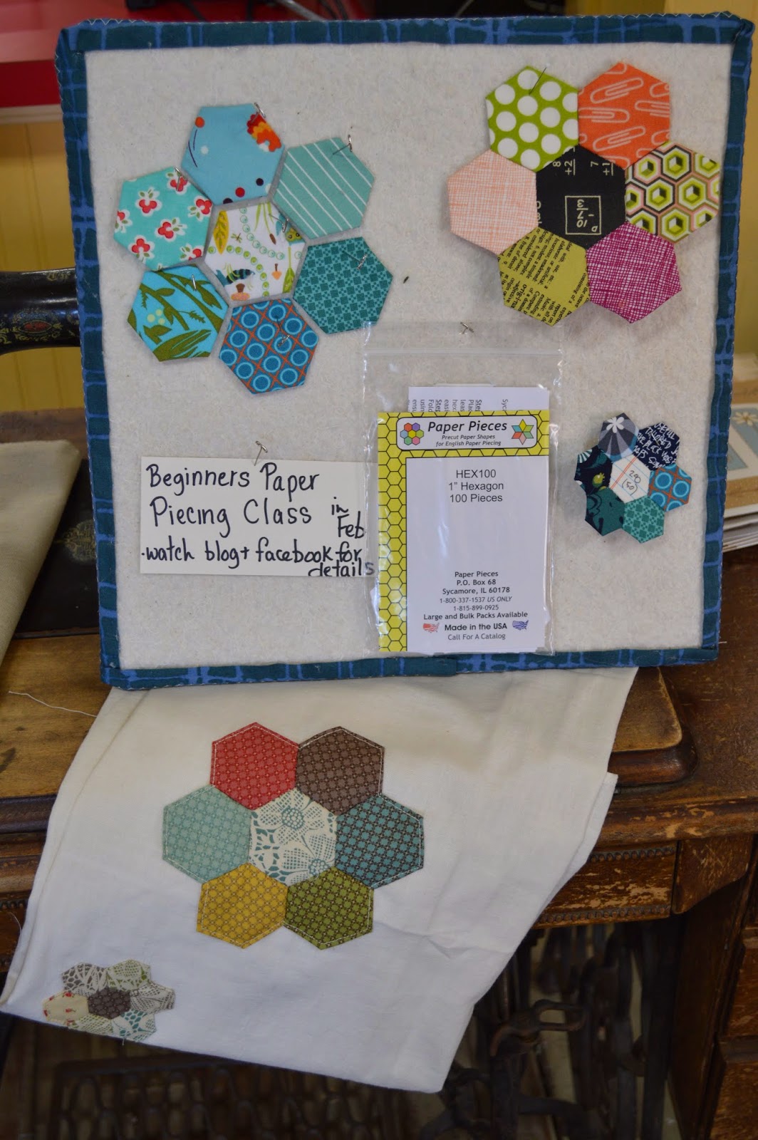 THE QUILT BARN English Paper Piecing Class Hexies