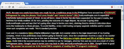 jesus-is-savior.com Trademark Dispute