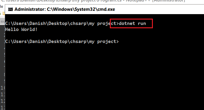 programming: C# in Notepad++ configured