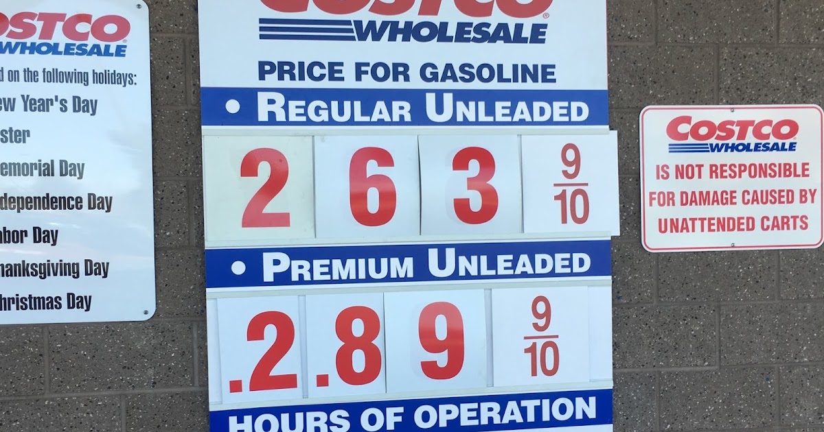 Current Costco Gas Prices (Feb. 22, 2017 Redwood City, CA) Costco