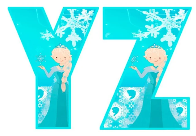 Abecedario Tipo Elsa de Frozen. Elsa´s Style Alphabet.