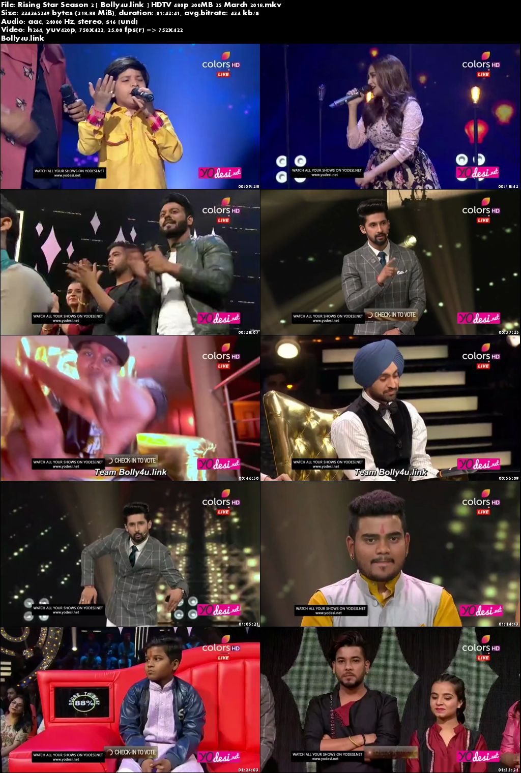 Rising Star Season 2 HDTV 480p 300MB 25 March 2018 Download