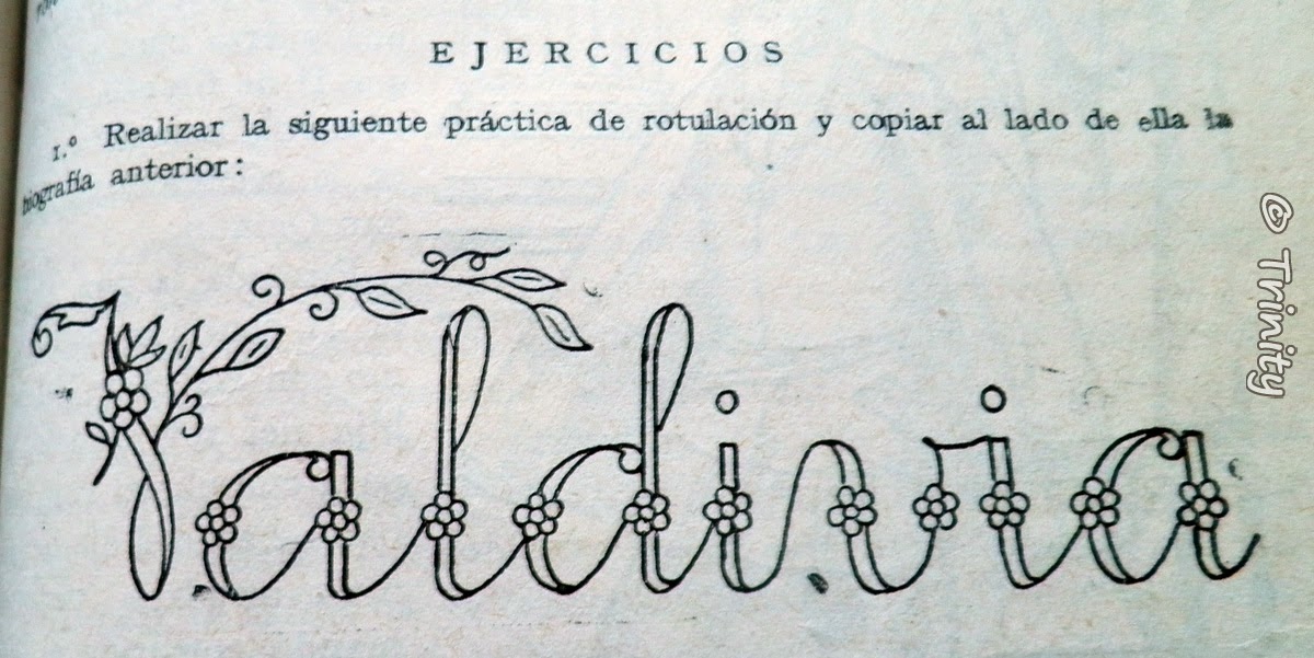 Letras ribeteadas que copiaba de la Enciclopedia Álvarez