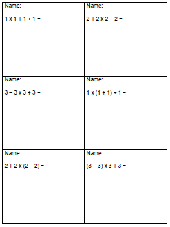 Artistry of Education: Order of Operations Exit Tickets