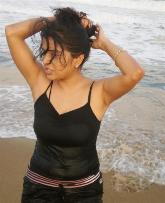 Nri Sexy Bhabhi Prachi Adhikari Beach Private Stills Showing Salty Armpits Wet Boobies In Black 