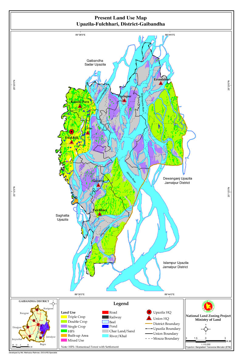 Fulchari Upazila Mouza Map Gaibandha District Bangladesh