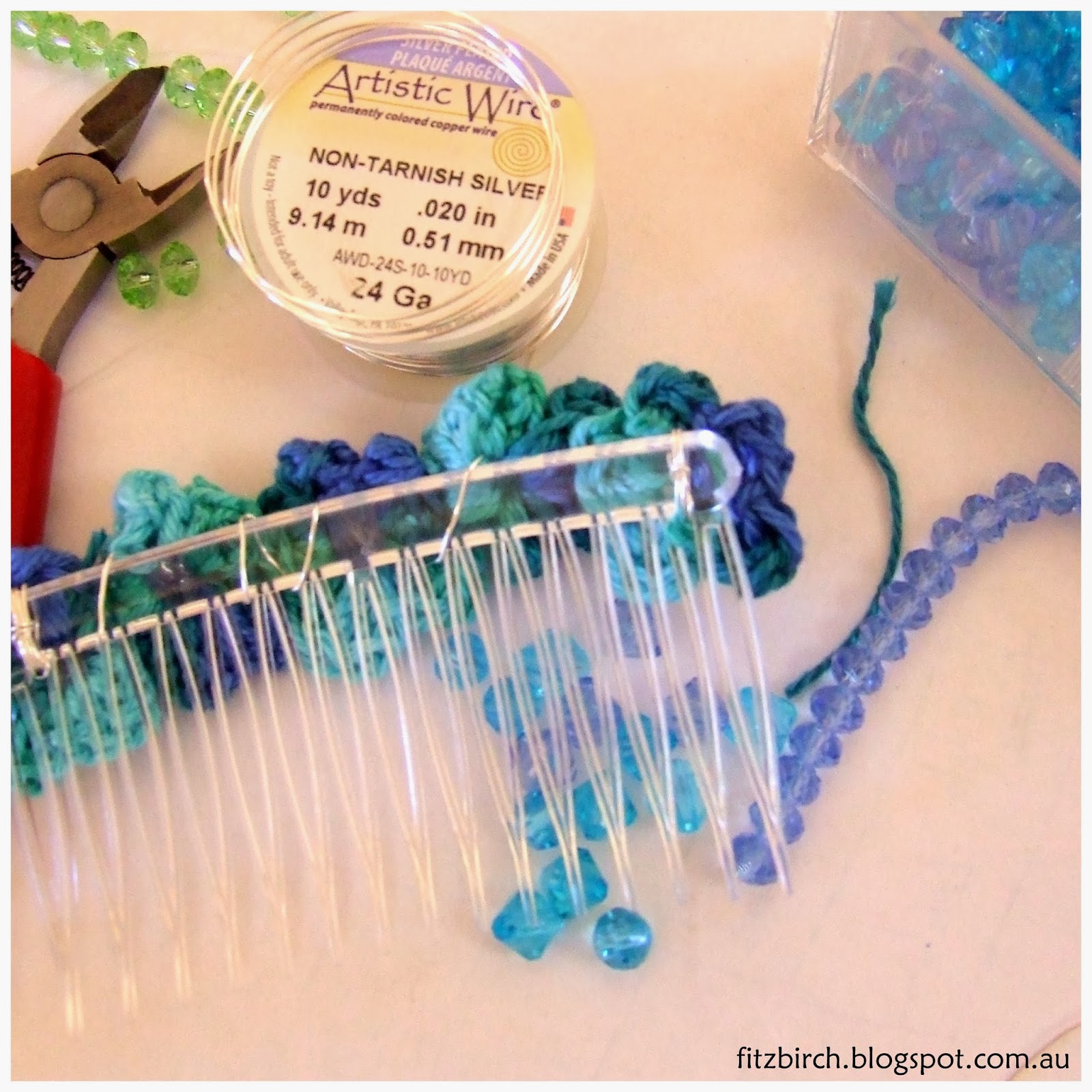 Louley Yarn Crochet Flower Hair Comb