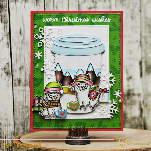 Sunny Studio Stamps: Alpaca Holiday Customer Card by Lisa Bzibziak