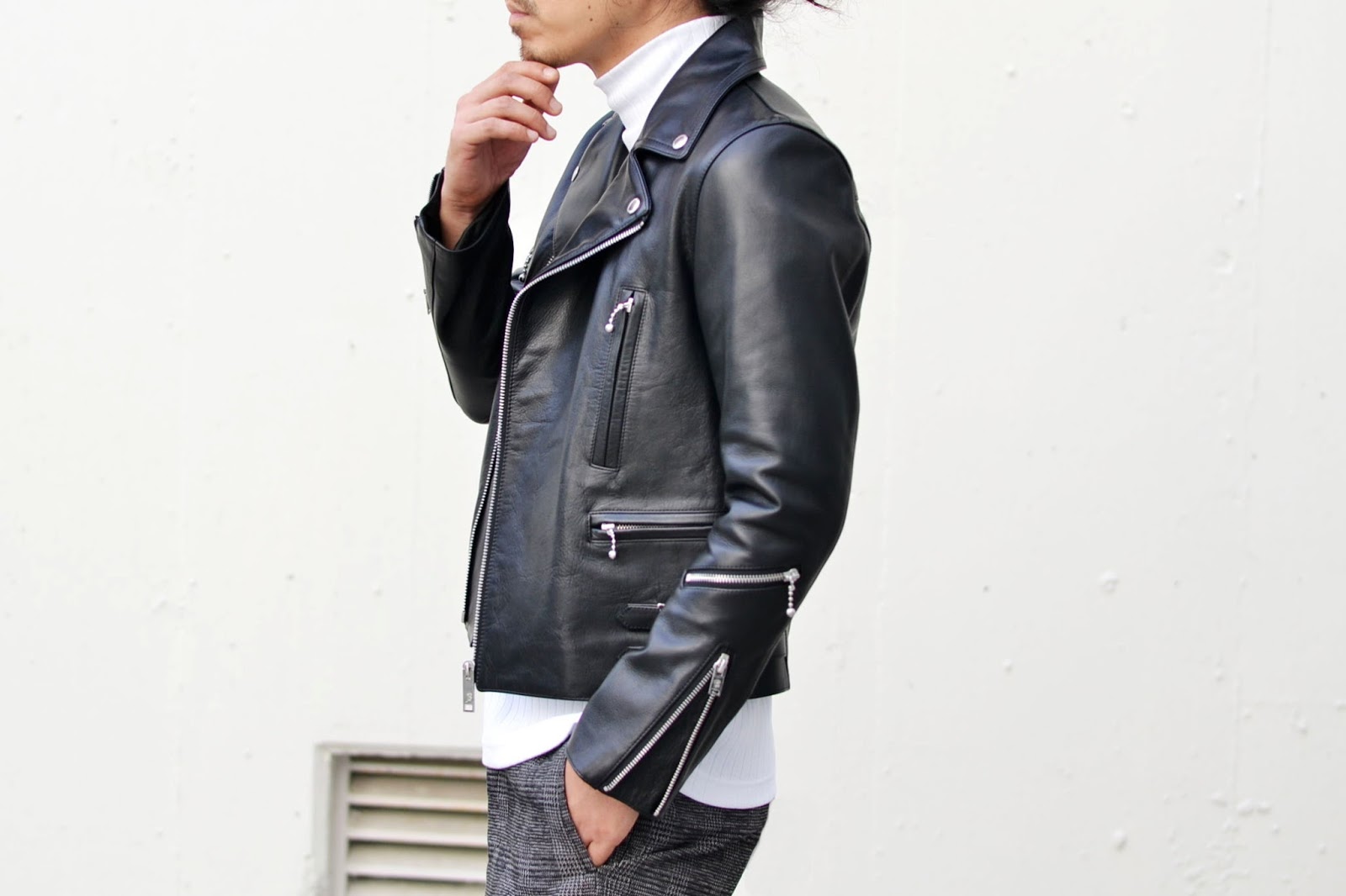 ジョンローレンスサリバン ライダースジャケット カウレザージャケット