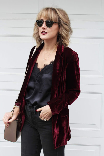 lace and velvet blazer