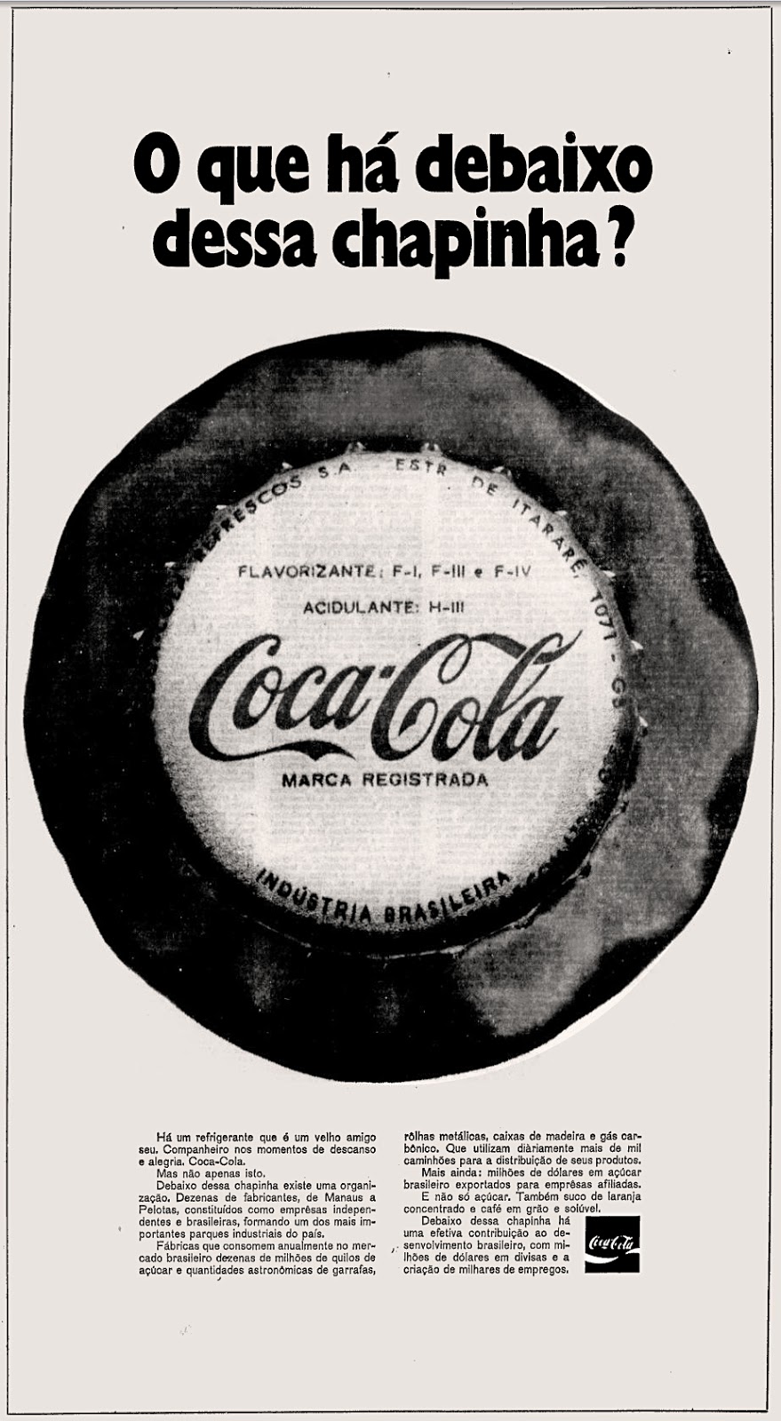 Coca Cola; os anos 70; propaganda na década de 70; Brazil in the 70s, história anos 70; Oswaldo Hernandez;