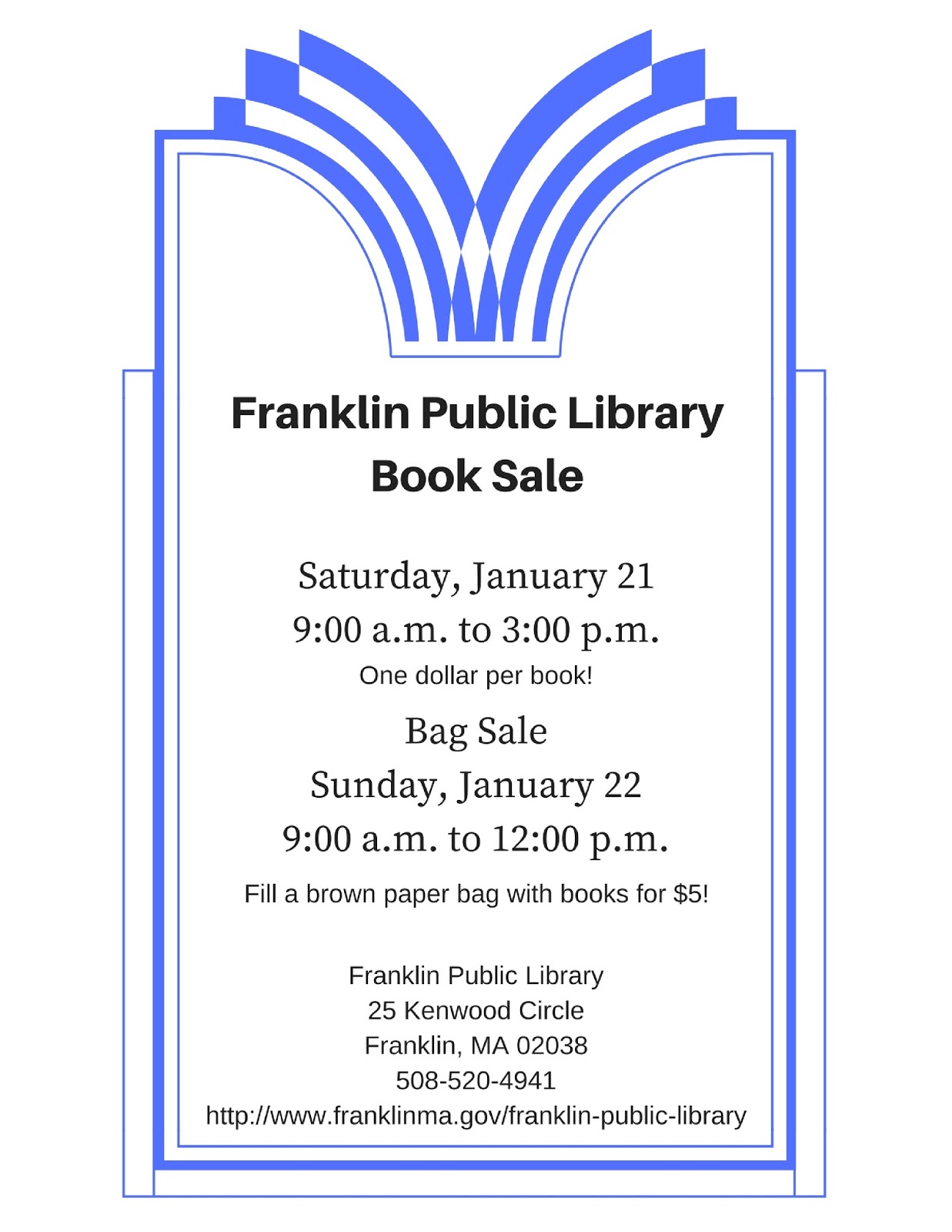 Franklin Public Library Franklin Public Library Book Sale, Saturday