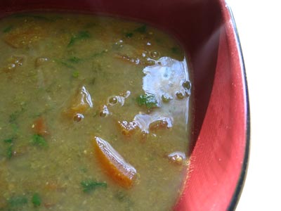 West Bengali Mung Bean & Tomato Soup