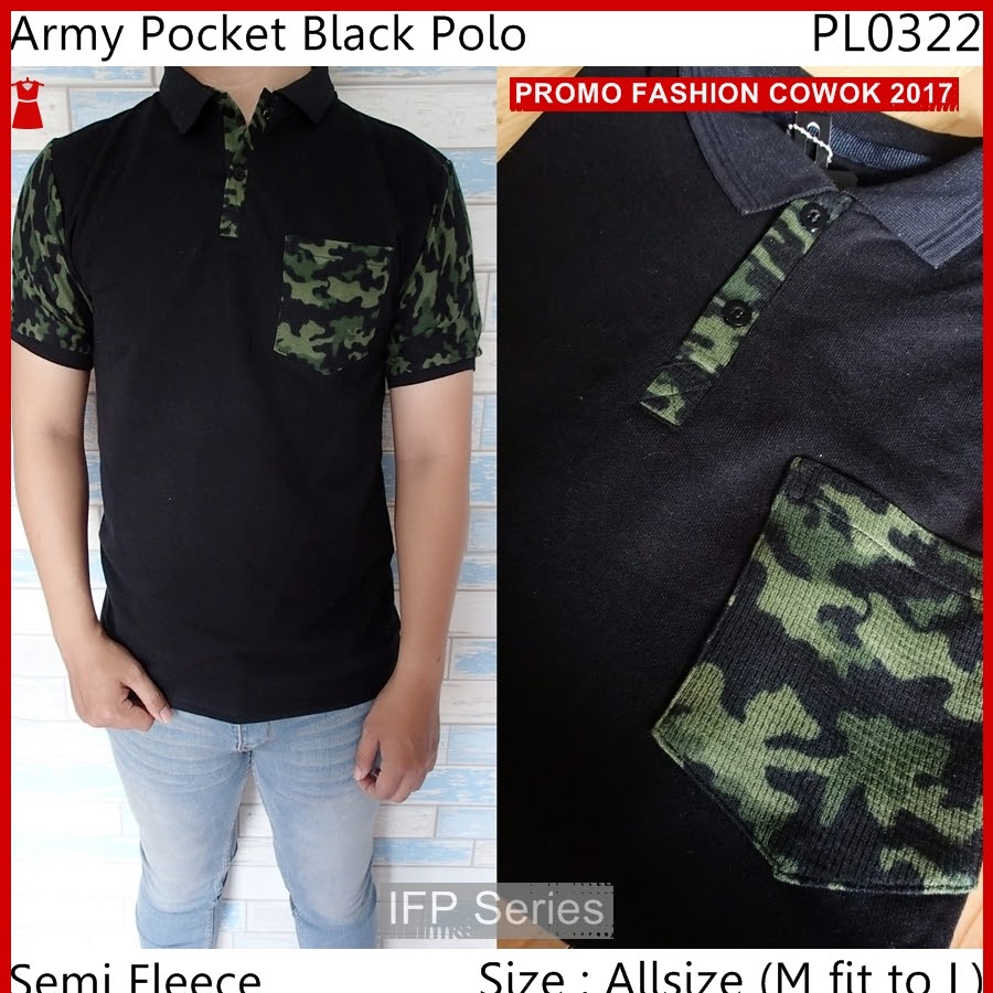 BIMFGP178 Black Kaos Polo Casual Pria PROMO
