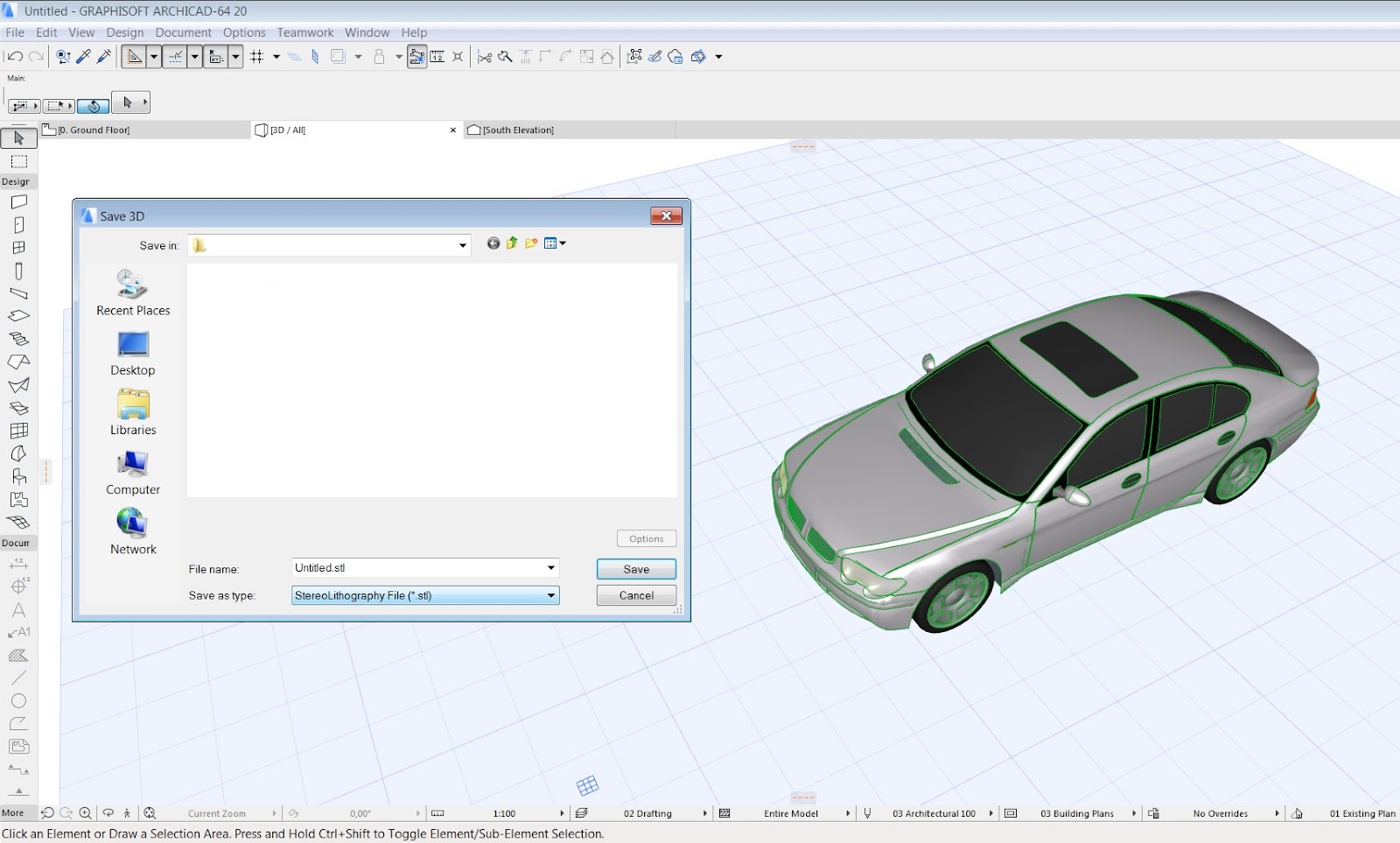 Start BIM 3D Printer / .STL [Archicad / Revit]