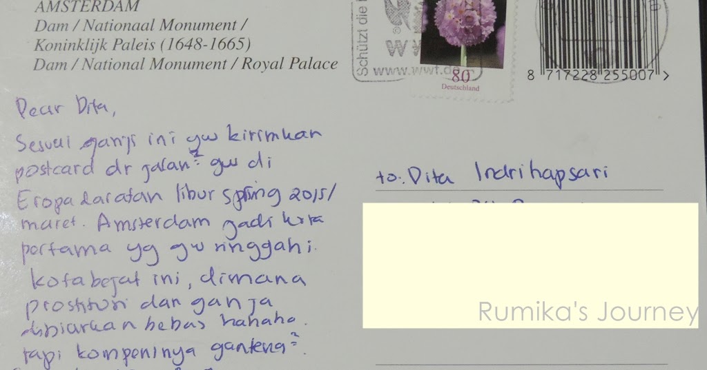 Contoh Postcard Tentang Liburan Dalam Bahasa Inggris