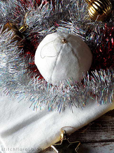 DIY plush snowball ornament
