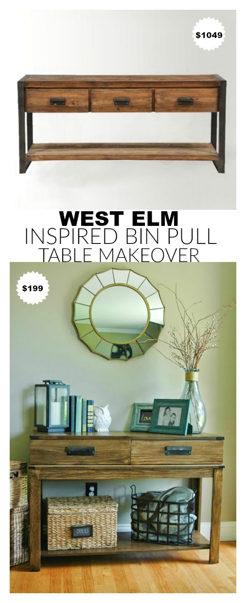West Elm Inspired HomeGoods table makeover Little House of Four