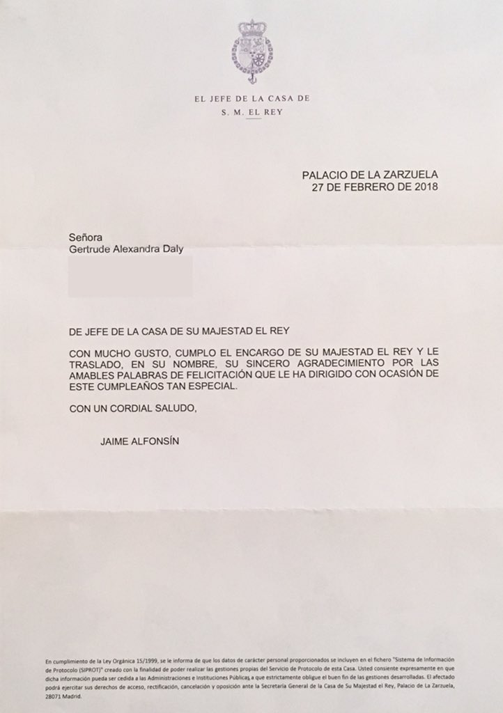 Gert's Royal Replies King Felipe of Spain 50th Birthday (2018)