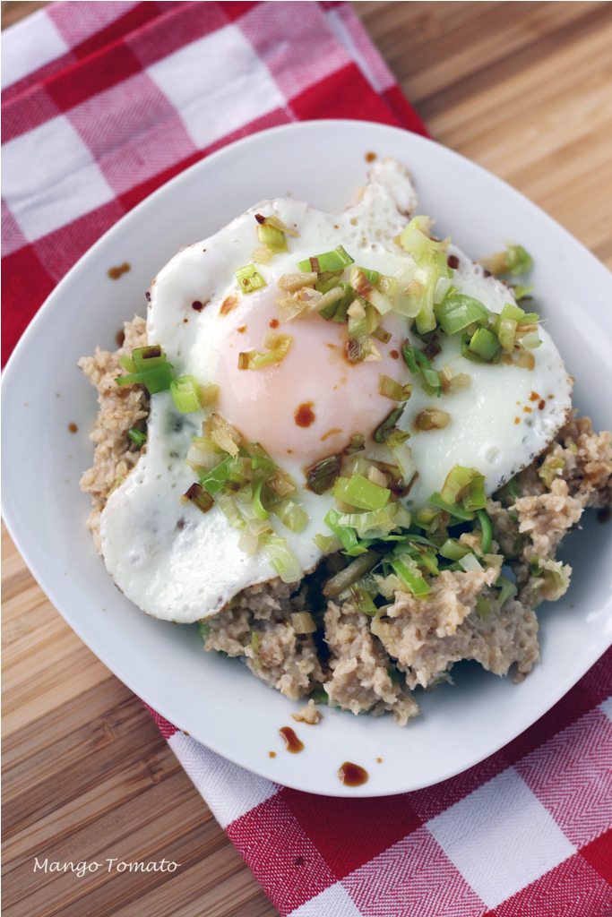 Mango & Tomato Savory Oatmeal for Breakfast