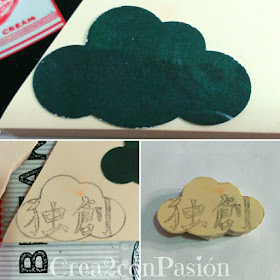 Carvado-sello-de-caucho-con-gubias-kanji-chino-en-nube-creativo-original-Crea2-con-Pasión-primero-pasos