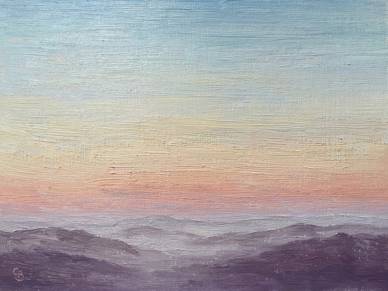 63 'Devils Punch Bowl, Sunrise' 7.5x9" Clare Bowen