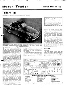 Triumph TR4 Motor Trader article from June 1962 front page