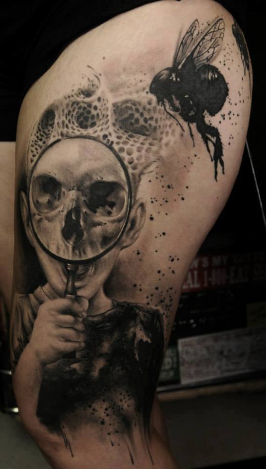 Fantastic black & grey work by Tattoo Artist Florian Karg 