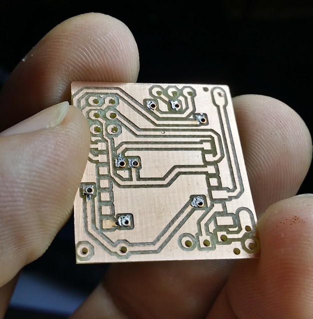 Oz for us: Using PCB rivets vias for homemade double sided PCB