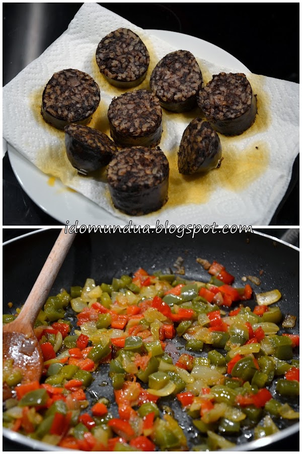 Morcilla con piperrada
