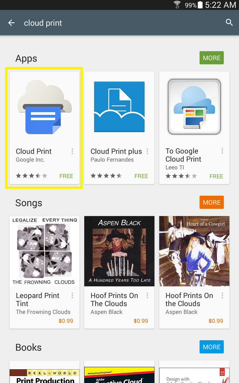 samsung google cloud print