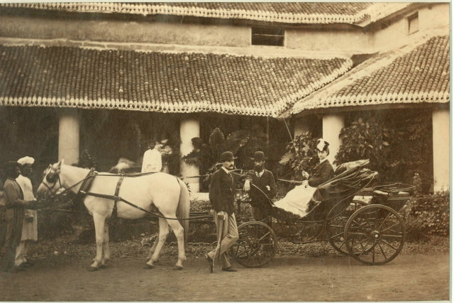 British Family in India in front of their House - 1875