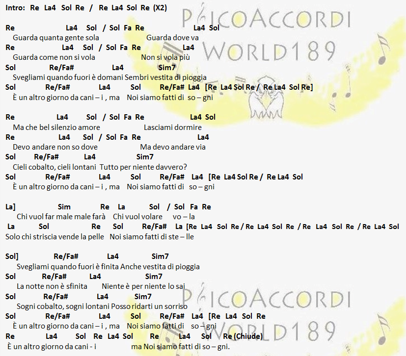 PsicoAccordiWorld189 Zucchero Fatti di Sogni [Accordi]