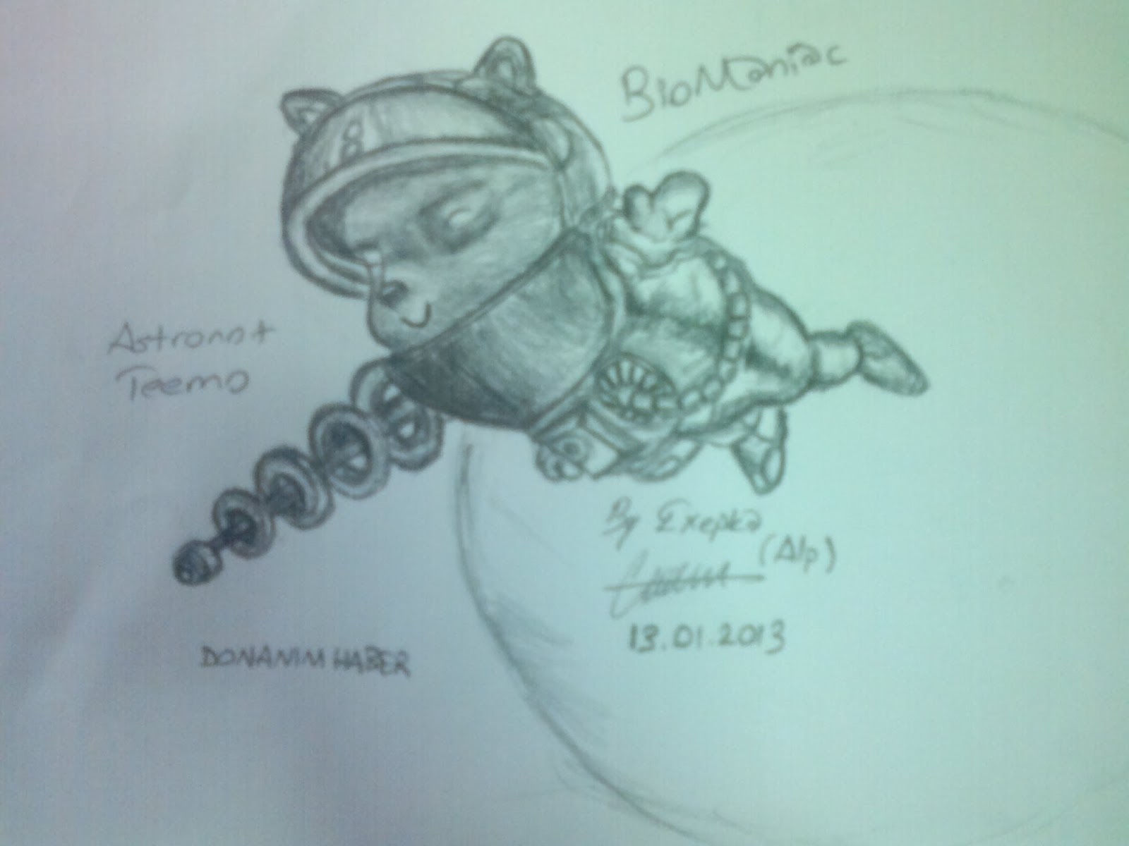 astronot cizimi karakalem