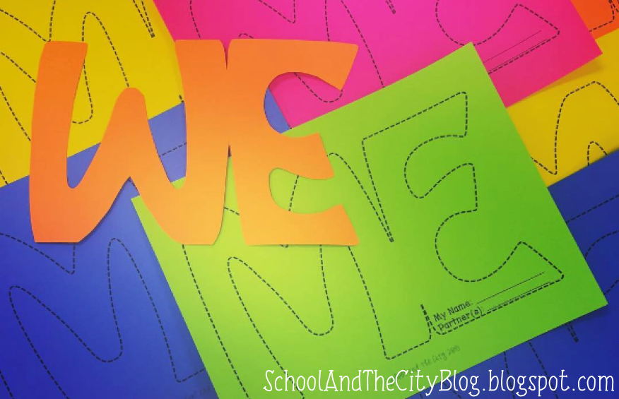 Great ideas for the first day or first week of school! Me & We writing activity and class book. { (c) School and the City blog }