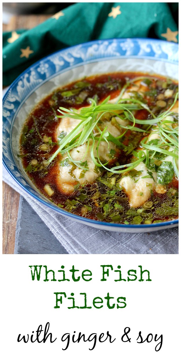 Braised White Fish Fillets with Ginger and Soy