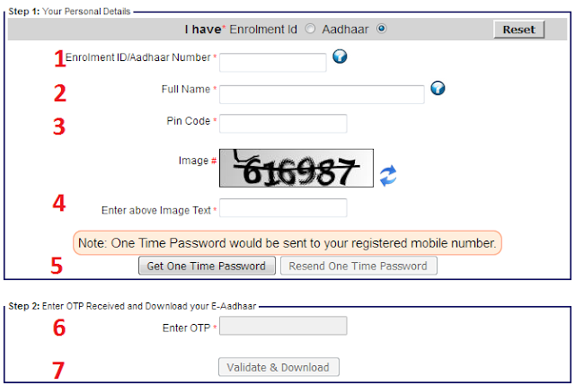 Adhaar Card Download Step UID/Adhaar Card