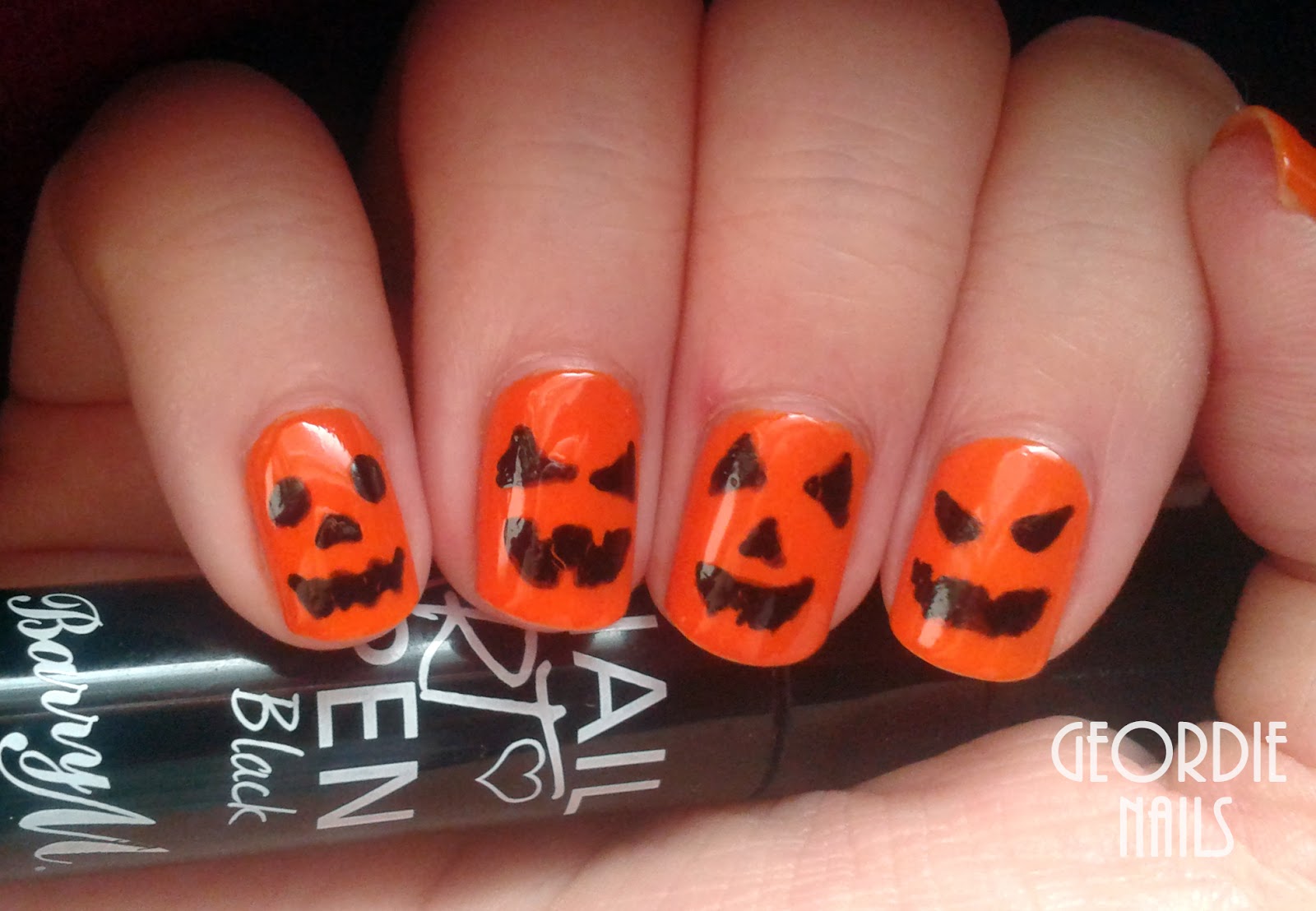 Geordie Nails: Halloween Pumpkin Manicure