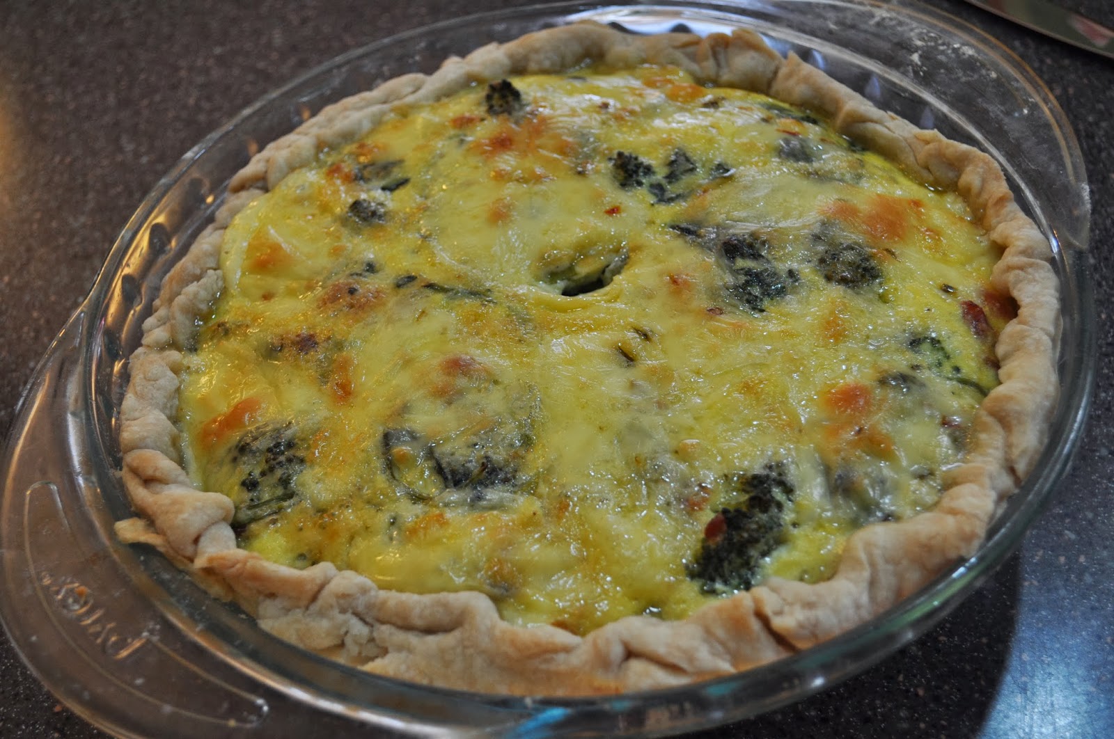 Teacher, Baker, Gourmet Meal Maker Spinach & Broccoli Quiche with Pepper Jack Cheese