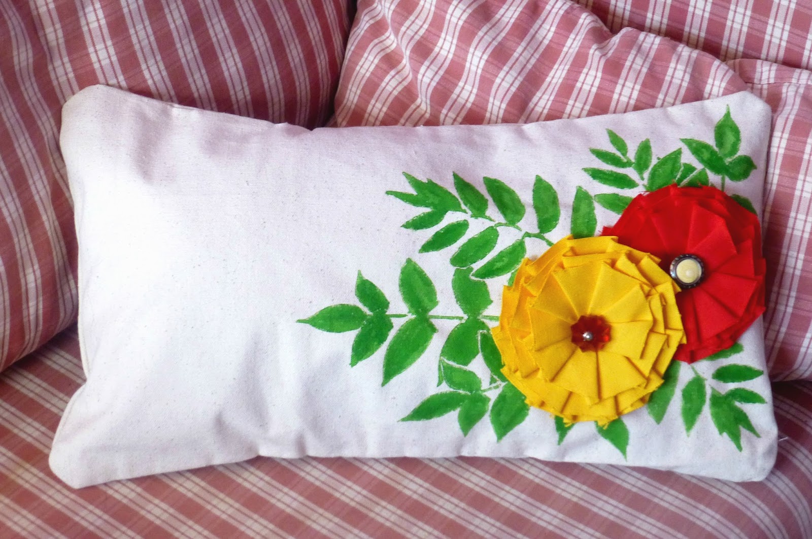 Bonjour Scrap ! Canvas Corp hand painted pillow